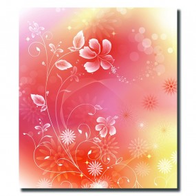 Tranh dán tường Hoa Nền Hồng